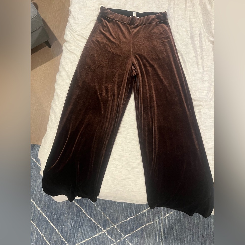 Topshop Chocolate Brown Velvet Trousers